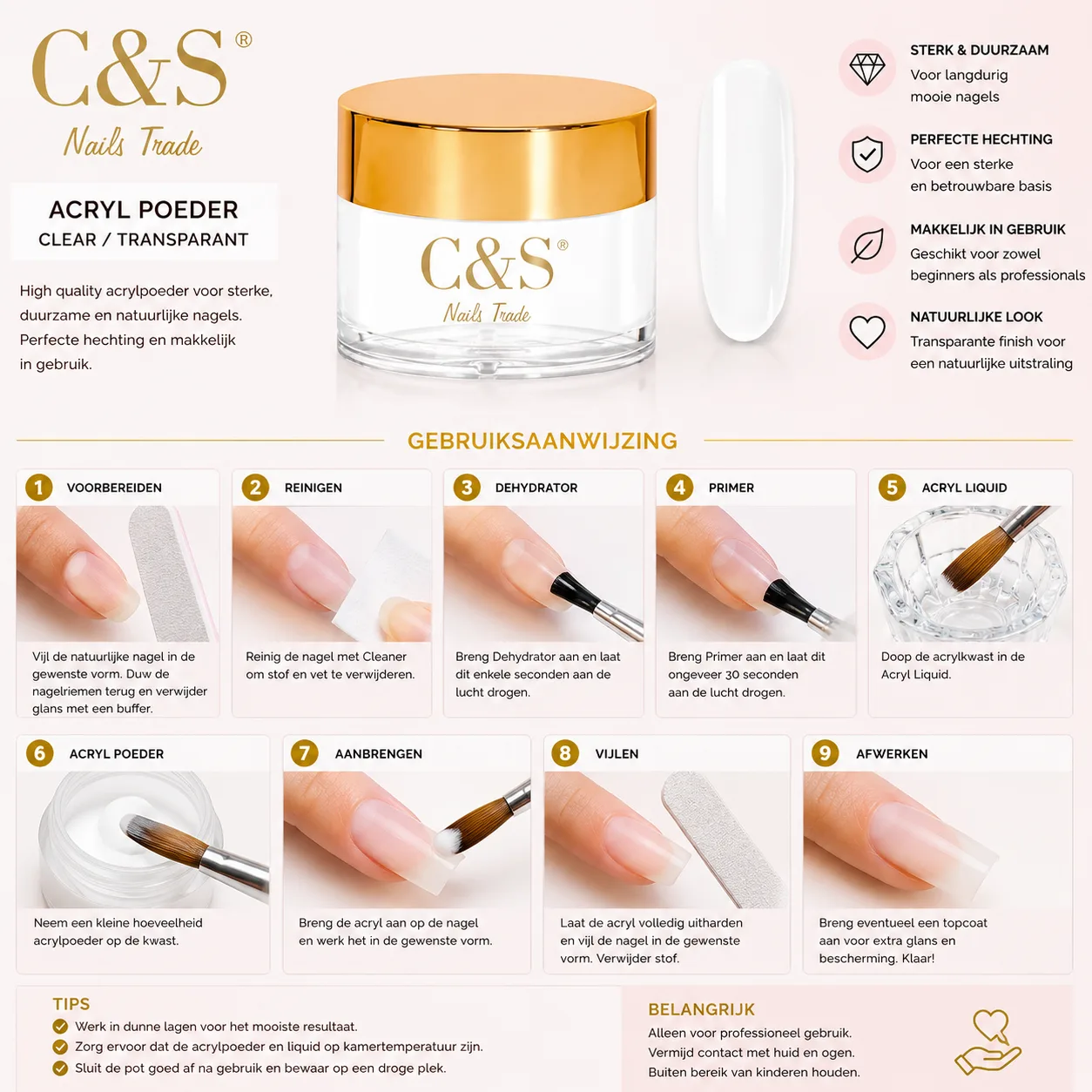 CS Trade Acryl Poeder White 15g 3