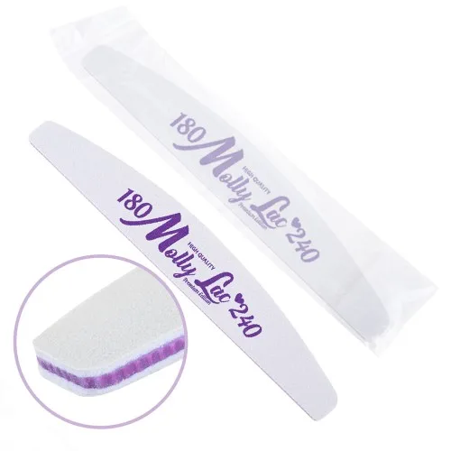 MollyLac Nagelvijl 180/240 ‘Boot’ Paars Zwart ‘Safe Pack’